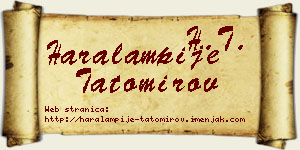 Haralampije Tatomirov vizit kartica